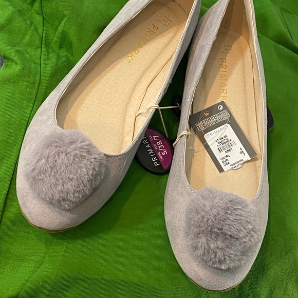PRIMARK Gray Pom Pom Flats - Picture 2 of 4